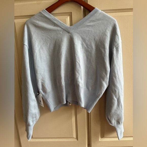 Whiteroom & Cactus Light Blue Cardigan Sweater with Pearl Buttons NWT Size S - Picture 5 of 5